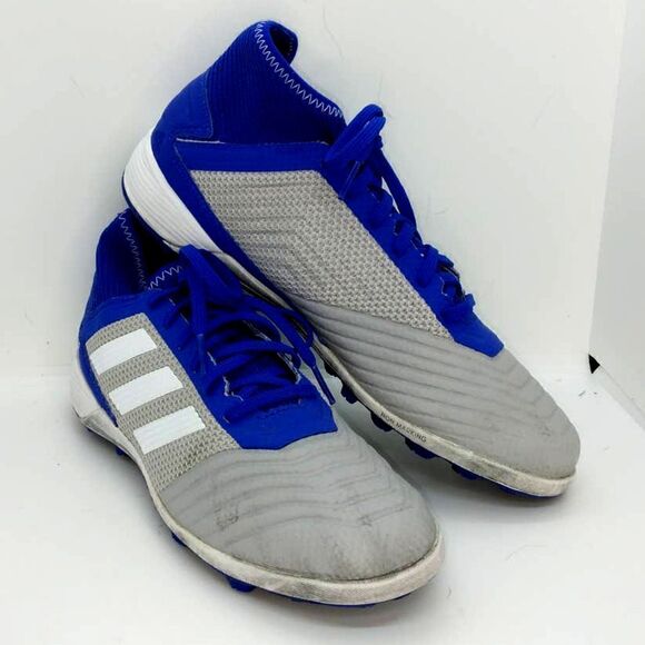 Adidas Predator Mens Pre-owned Gray with Blue Accents Soccer Sneakers- sz. 6 1/2 - Picture 1 of 6